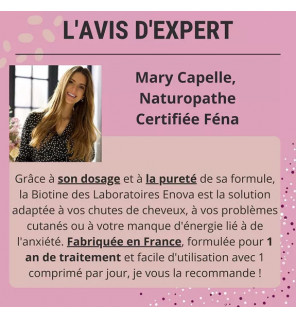 Biotine – Cheveux, Ongles & Peau | Cure 1 an | Croissance & Renforcement | Laboratoires Enova