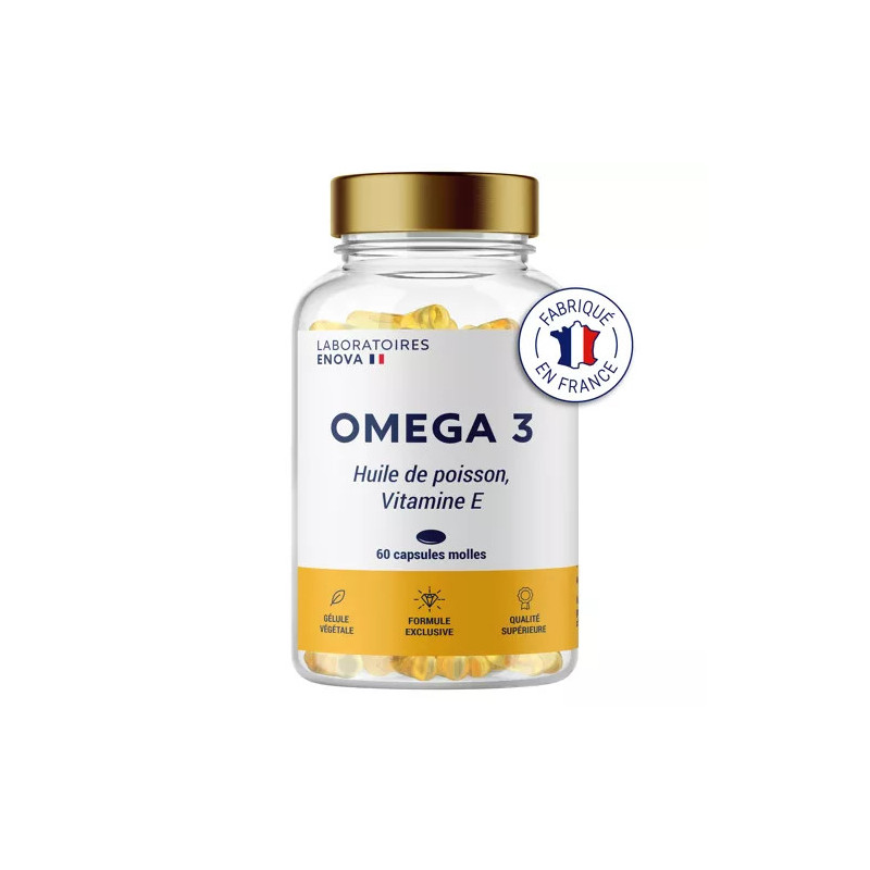 Oméga-3 Ultra Concentré - 60 gélules - Laboratoires Enova - Cœur & Cerveau Oméga-3 Ultra Concentré - 60 gélules - Laboratoires Enova - Cœur & Cerveau