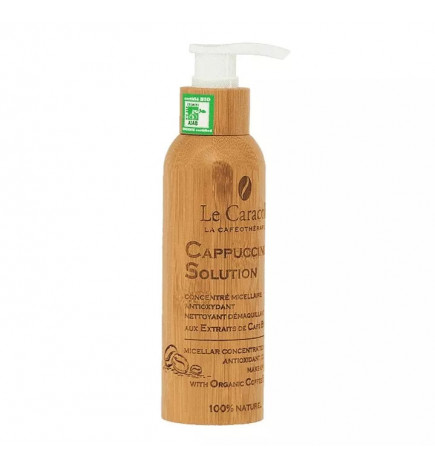 Solution Nettoyante & Démaquillante Cappuccino – soin visage naturel aux extraits de café bio pour une peau fraîche et tonifiée