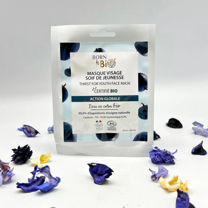 Masque visage Soif de Jeunesse en coton - Certifié Bio Masque visage Soif de Jeunesse en coton - Certifié Bio