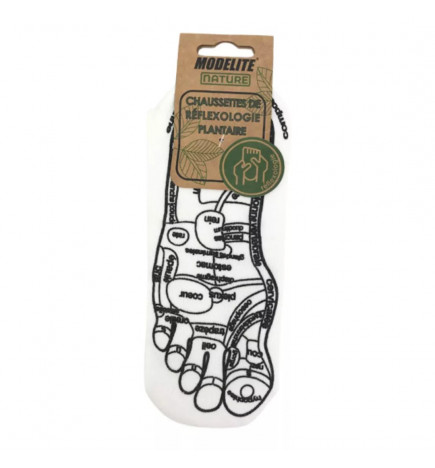 Chaussettes Réflexologie Born to Bio – repérage des zones réflexes pour massage plantaire bien-être