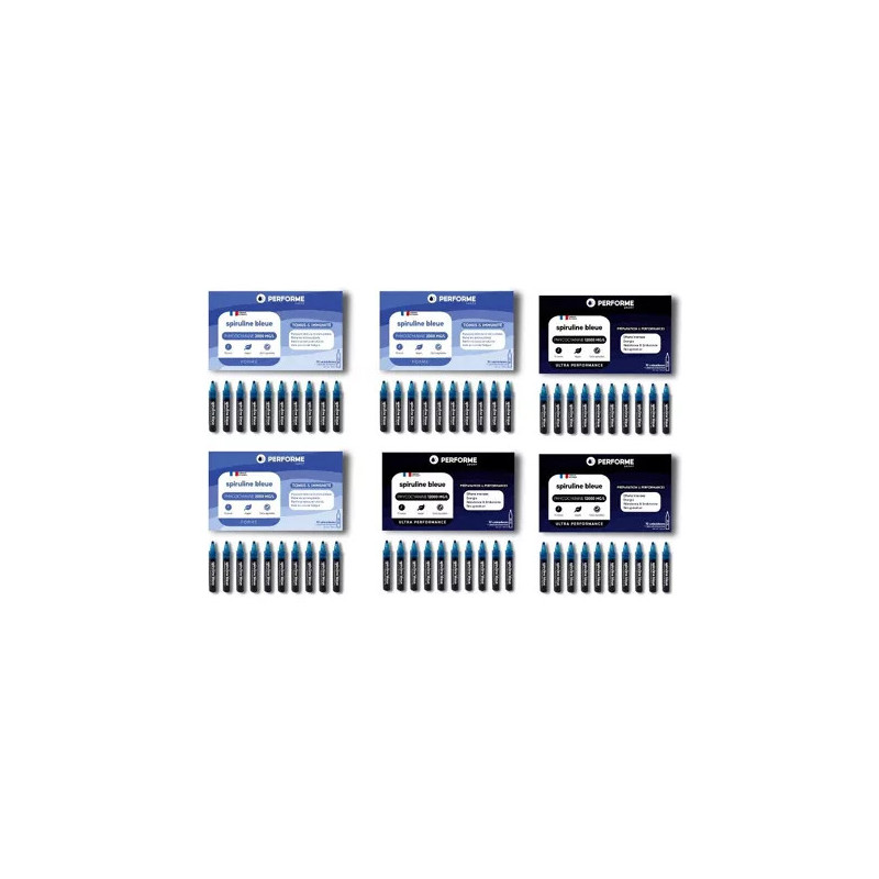 Pack Découverte Unicadose Spiruline Bleue 2000 et 12000 mg/l Pack Découverte Unicadose Spiruline Bleue 2000 et 12000 mg/l