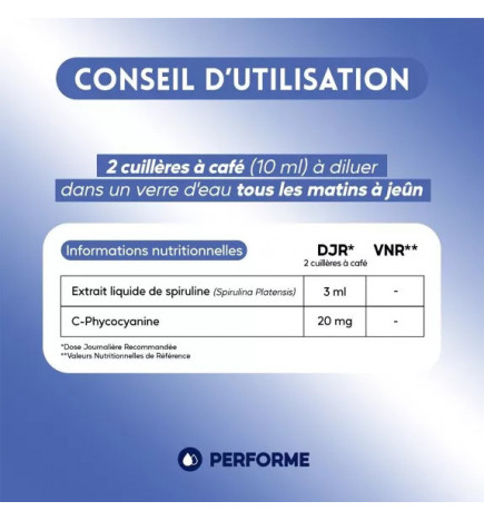 Spiruline Bleue 2 000 mg/L – Énergie Naturelle, Détox Douce & Vitalité Quotidienne